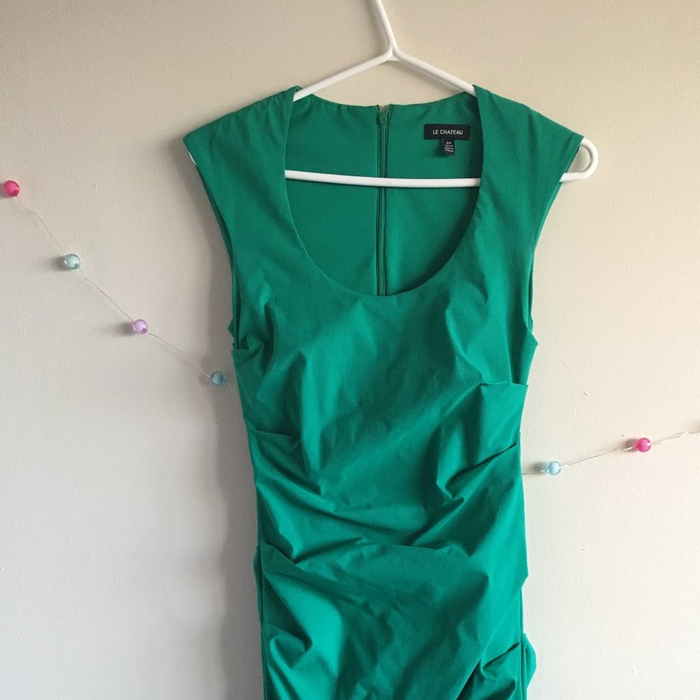 Formal Ruched Green Dress from Le Château